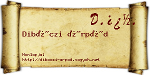 Dibáczi Árpád névjegykártya