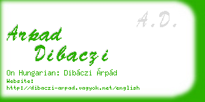 arpad dibaczi business card